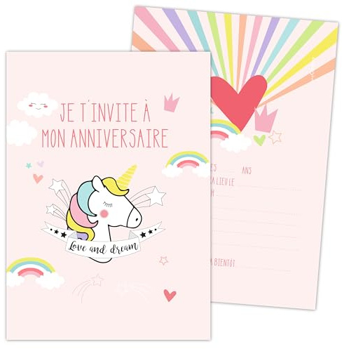 SCRAP COOKING Scrapcooking – 8 Einladungskarten Einhorn – Einladungskarten Geburtstag – 0263