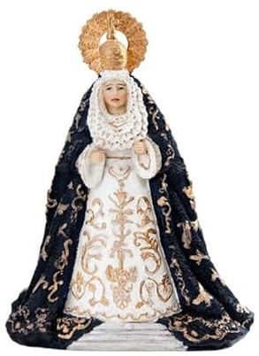 Virgen de la Esperanza de Oscura de Resina Pintada a Mano 11 cm