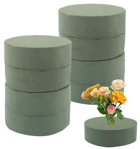 8 Pièces Mousse Florale 12 x 4 cm, Mousse Pour Fleurs Rond, Mousse Fleur, Mousse Plante Artificielle, Mousse Plante Pour Fleurs, Vert Mousse Artificielle Pour Bricoler Pour Mariage, Anniversaire