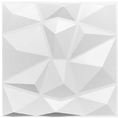 Lot de 15 panneaux muraux 3D, 30 x 30 cm, en PVC, revêtement mural, décoration murale pour salon, chambre à coucher, bureau (blanc)