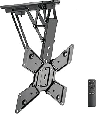 Staffa TV Telecomando elettrico TV Pieghevole for soffitto a soffitto TV Stand adatti la maggior parte dei televisori curvi a schermo piatto da 32 a 55 pollici, fino a 66 libbre, VESA 40. 0x400mm. Sup