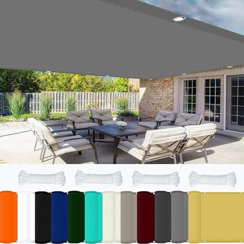 Sun Segel Sonnensegel 2.5 x 4.5 m 98% UV Schutz Sonnensegel Terrassenüberdachung mit Ösen Und Kordel Reißfest für Garten Balkon Terrasse Camping, Hellgrau