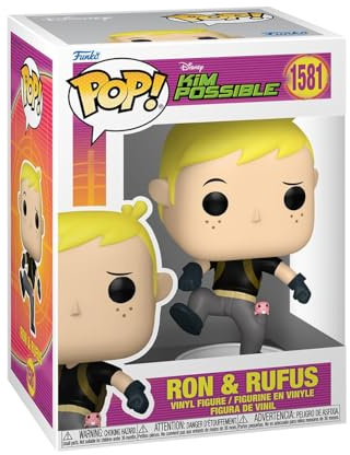 Funko Pop! Disney: Kim Possible – Ron Stoppable med Rufus – vinylsamlarfigur – presentidé – officiella handelsvaror – leksaker för barn och vuxna – TV-fans – modellfigur för samlare