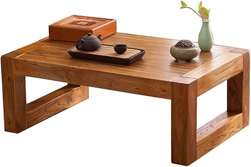 Sofa aus massivem Holz im japanischen Stil – Couchtisch im chinesischen Stil, für den niedrigen Balkon der alten Ulme, schlichtes und elegantes Design in Beige