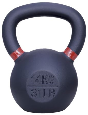 ForzaFit Gjutjärn kettlebell med färgmarkering – svart – kettlebell vikt av gjutjärn – olika vikter (f) 14 kg)