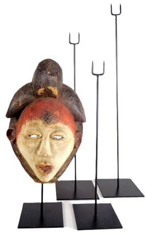 Calaoshop Ganzmetall-Sockel für Holzmaske, 4 Höhen zur Auswahl (Sockelgröße L, Höhe 52 cm)