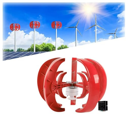 FJYAWEN Aerogenerador De Eje Vertical De 5 Aspas, 3000 W, 12 V, 24 V, para Barcos, Terrazas, Cabañas O Casas Móviles,24V