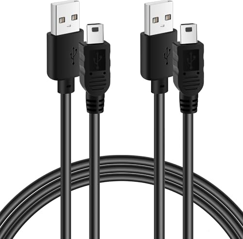 Mygatti Mini USB 2.0 High Speed Kabel(1 Meter,2er-Pack),USB A Stecker auf Mini USB Stecker,480 Mbit/s,USB 2.0 Typ A an B Kabel,Ladekabel Schnellladekabel High Speed Handy Datenkabel,Schwarz
