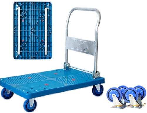 Robuster, faltbarer Plattformwagen, 200 kg Kapazität, für Garage, Lager, Umzug, Rollwagen mit Flachbetten, Handschubwagen mit Gepäckkarrentransport
