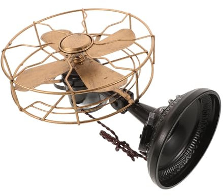 MOLUCKFU Adorno de Ventilador Vintage de Hierro para Mesa, Decoración de Escritorio Retro, Estilo Clásico, Adecuado para Cafetería y Hogar