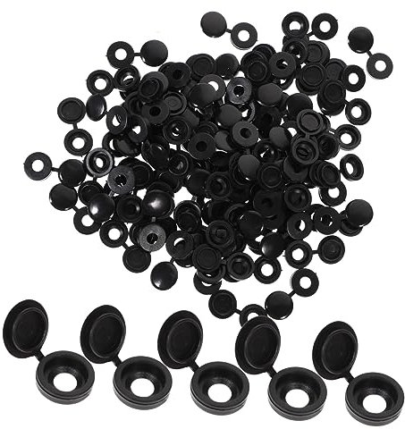 JEWEDECO 100stücke Hinged Screw Caps Schwarze Schraubenkappen Für Möbelverkleidung Selbstschneidende Schraubenabdeckungen Rostschutz Für Schraubenköpfe Für Heimwerker Und