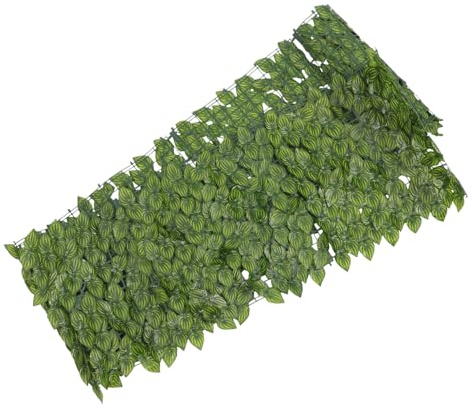 FUNOMOCYA Künstlicher Grünpflanzenzaun aus Kunststoff, Grün, Blickdicht | Naturgetreue Blätteroptik, Blockiert Starkes Sonnenlicht, Farbbeständig, für Wohnzimmer und Hinterhof