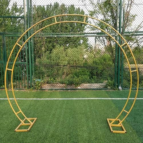 Arche de mariage en métal pour décoration de fête avec base anti-rouille ronde arche de jardin arche pour arches de ballons et plantes grimpantes doré 2 x 2,4 m
