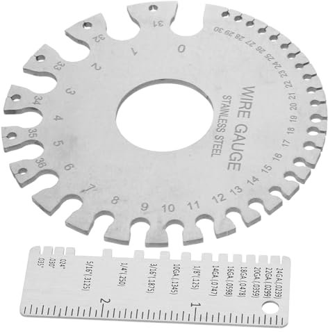 GARVALON 2pcs Stainless Steel Dual Sided Wire Gauge Tool for Welding Measurement Sheet Metal Thickness Gauge