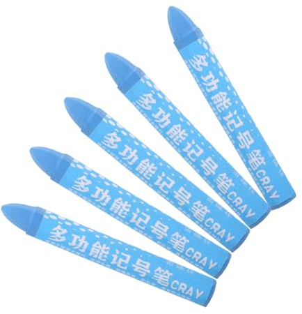 iplusmile Rotulador de Pintura para Marcado de Neumáticos, Crayones de Cera Azul 5 Piezas, Herramienta Temporal para Reparación de Ruedas, Uso Industrial y Automotor, para Profesionales