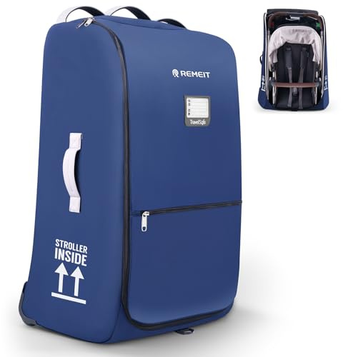REMEIT Kinderwagentasche für Flugzeug, Kinderwagen-Reisetasche, kompatibel mit UPPAbaby Vista, Vista V2, Cruz V2, Rollradtasche mit Aufbewahrungstasche, mehrere Griffe, Gepäckanhänger für Flugreisen