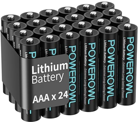 POWEROWL - AAA Batteries, 1.5V Lithium, Triple A Battery - Pack of 24 (Not Rechargeable)