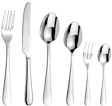 Arthur Price Oasis 42 Piece Cutlery Set, Stainless Steel, Silver, Dishwasher Safe