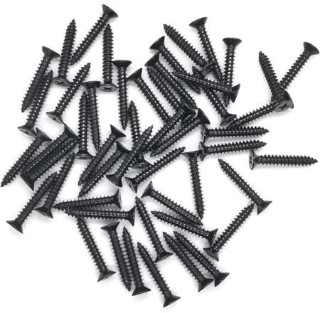 M5 Stainless Steel Screws 30mm, Black Self Tapping Flat Countersunk Head Wood Screw, Hardware Fasteners, Pack of 50