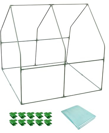 Fenteer Mini Invernadero Portátil para Plantas Casa Caliente Exterior Jardín Protección contra Frío Y Humedad Cubierta para Flores Material PP Adecuado para V, 100cmx100cm