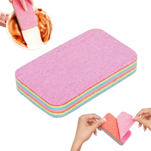 10 vibrant Tearable Cleaning Cloths - Rainbow Multi-Layer Kitchen Dish Cloths, Reusable Absorbent Microfiber Wiping Rags for Washing Up, Cleaning Counters & Household Tasks