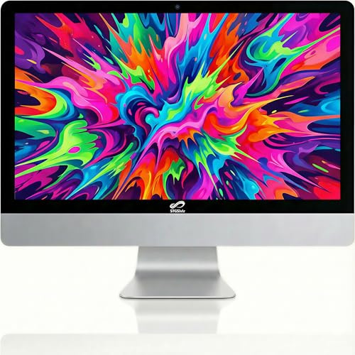 STGsivir All-in-one PC Desktop Computer, 24 FHD Display, Core i7 up to 4.0 GHz, 16GB RAM, 512GB SSD, WiFi, Bluetooth 5.0, Windows11P64, Silver, for Office & Entertainment