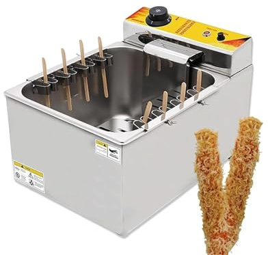 Friggitrice per Cibi Fritti 12l, Automatica Con Temperatura Regolabile, In Acciaio Inossidabile, Facile Da Pulire, Per Fast Food E Ristoranti
