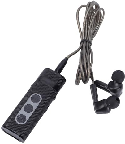 Zunate Amplificateur de Son Rechargeable, Dispositif d'Amélioration de la Voix Antibruit avec Contrôle du Volume, Écouteurs Filaire pour Conversations Cristallines jusqu'à 30, Noir