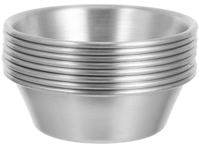 DRESSOOS Stampi per Crostatine Mini 8 Pezzi in Acciaio Inossidabile Riutilizzabili Facili da Pulire per Cucina e Forno Forma Rotonda per Dolci e Torte