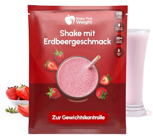 Shake That Weight 10x Diet Shake - Mahlzeitenersatzplan zur Gewichtsreduktion - Sehr kalorienarme Diät - VLCD - Proteinreich, Zuckerarm (Erdbeere)