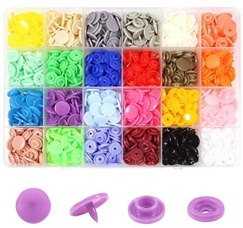 TOAOB 240 Set Botones de Plástico T5 de 12 mm de 24 Colores de Presión Redondos Plástico Botón de Presión para Ropa DIY y Manualidades DIY Coser Artesanía
