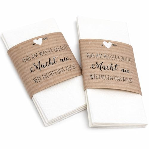 Hochzeitsshop Weddingtree 50 Banderolen Freudentränen Hochzeit – Kraftpapieroptik – Taschentuch Hülle für Kirche & Standesamt – Gastgeschenk Hochzeitsdeko