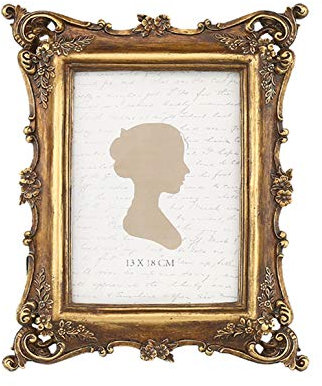 Sunlit Spitze Ecke Antik Bilderrahmen 13 x 18 cm, Vintage Fotorahmen mit Glasscheibe, Wanddeko Tischdeko