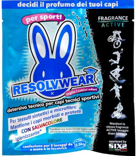 RESOLVBIKE 1007-2 Detergente Fragrance X ResolvWear de 100 ml para higienizar Las Prendas Deportivas