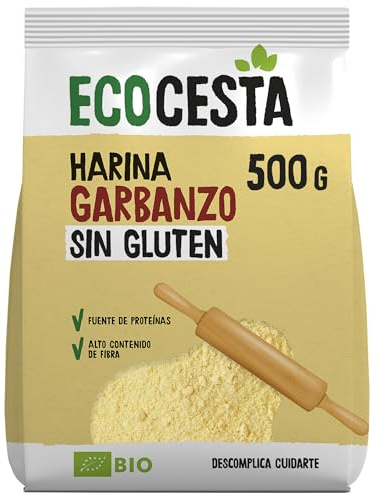 Ecocesta - Harina Ecológica de Garbanzos - 500 g - Contribuye a Mejorar el Tránsito Intestinal - Aporta una Dosis Extra de Energía - Indicada para Elaborar Galletas o Pan