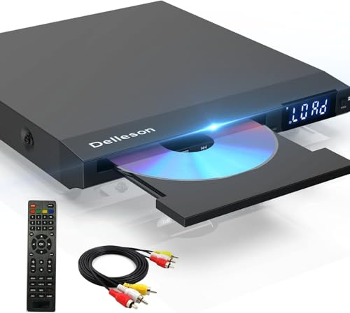 Region Free DVD Player for TV with AV Port, Compact CD/DVD Players for Home, DVD Player with Remote Control Support RCA/AV Connect, USB Input, Microphone Jack, PAL/NTSC (NOT Support HDMI)
