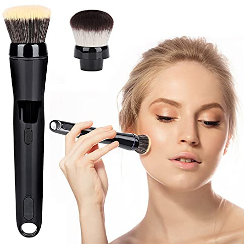 Dioche Elektrischer Make-up-Pinsel Automatischer Rotierender Kosmetikpinsel Foundation- und Rouge-Pinselköpfen Gesichtspinsel für Flüssiges Creme-Make-up auf Puderbasis für Alle Hauttypen