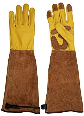Schutzhandschuhe 1 Pair Heavy Duty Gartenhandschuhe Rose Pruning Gauntlet Work Schweißen Gartenhandschuhe Sicherheit Langer Unterarmschutz Männer Dad Ehemann Geschenk der Männer Beschichtete Arbeitsha