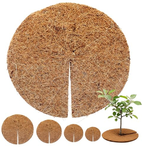 greentex Kokos Mulchscheiben 25 cm Ø – 5 Stück | 100% natürliche Kokosfaser | Winterschutz & Frostschutz für Topfpflanzen & Kübel | Unkrautschutz Abdeckscheiben Pflanzenschutz