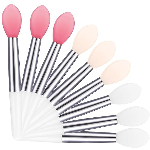 9PCS Reusable Lip Balm Applicator - Silicone Lipstick & Eyeshadow Brushes - Cream Lip Mask Beauty Tool Kit