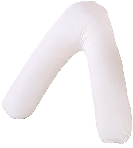 Altsuceser Orthopädisches V-Kissen mit komplementärem V-förmigem Kissenbezug für Rücken-, Schulter- und Nackenstütze, Stillkissen, Schwangerschaftskissen mit abnehmbarem Bezug zum Schlafen, Weiß