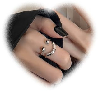 W WEILIRIAN Vintage Smile Ring Silber Lächeln Knöchel Ring Schichtring Offener Fingerring Retro Stapel Ring Verstellbarer Lächeln Ring Schmuck für Frauen und Mädchen