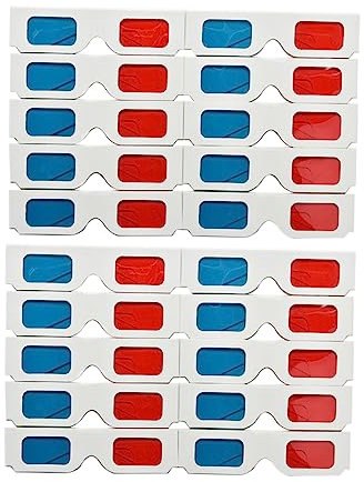 BESTonZON 20stücke Papier-gerahmte Stereoskopische Brille Brille Für Kino Und Zuhause Leicht Und Sicher Wiederverwendbar Spiele Und Videos