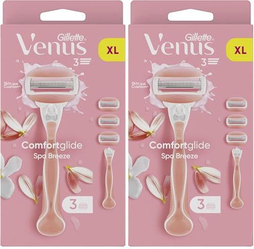 Gillette Venus ComfortGlide Spa Breeze Maquinilla de Afeitar Mujer + 3 Cuchillas de Recambio (el embalaje puede variar) (Paquete de 2)