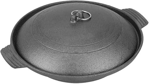 Cocotte en fonte émaillée : cocotte en fer en acier inoxydable avec double poignées et couvercle 20 cm Wok(20cm)