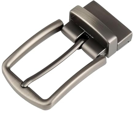 NHQZ Fibbia Cintura Uomo Fibbie per Cinture Fibbia di Ricambio Fibbia Reversibile Classic Business Fibbia della Cintura Automatica di Alta qualità Nero Argento A