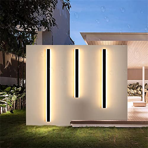 Außenwandleuchte LED Long AußEnlampe IP67 Wasserdicht Schwarz Modern Außenleuchten Metall Wandlampe Veranda Licht Terrasse Hof Garten Villa Wohnzimmer Balkon Garage Wandleuchte (Warmes Licht,180CM)