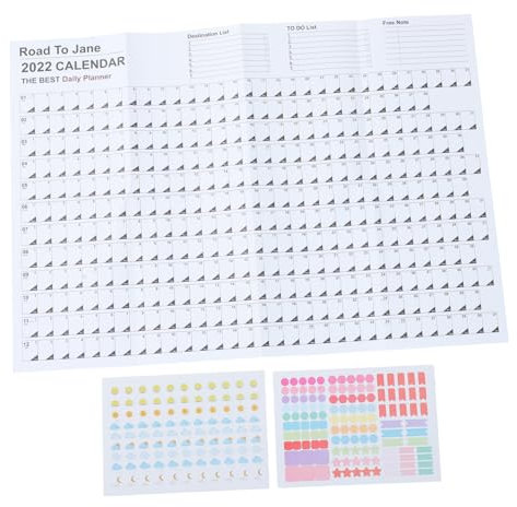 Operitacx 2sätze Wandkalender Mit Notizfeldern Einfaches Design Für Büro Schlafzimmer Und Zuhause Praktischer Und Stilvoller Kalender Mit Aufhängung Und Stickern