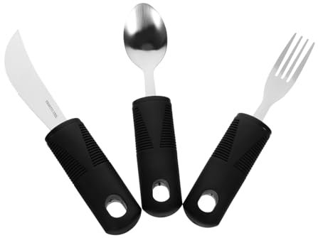 FELTECHELECTR Cubiertos Para Personas Mayores Vajilla Antivibración Utensilios Portátiles