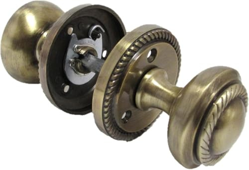Epsom Door Handle Antique Round Door Knob Set Including Tubular Latch - Georgian Style Sprung Internal External Door Knobs for Mortice Locks Tubular Latches. Sets (4 Pair of Georgian MORTICE KNOBS)